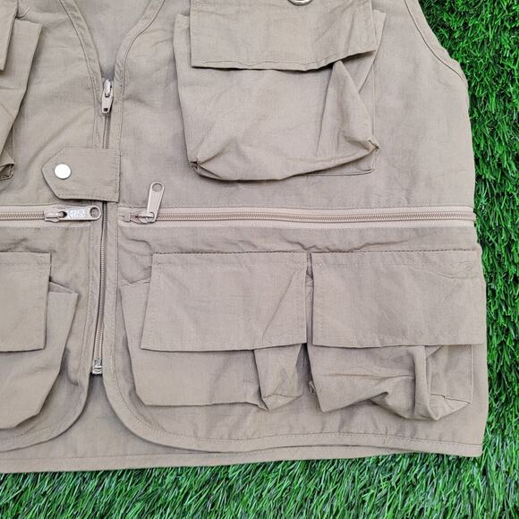 Vintage Cabelas Utility Vest L/XL 23x20 Brown Multi-Pocket - Picture 10 of 10